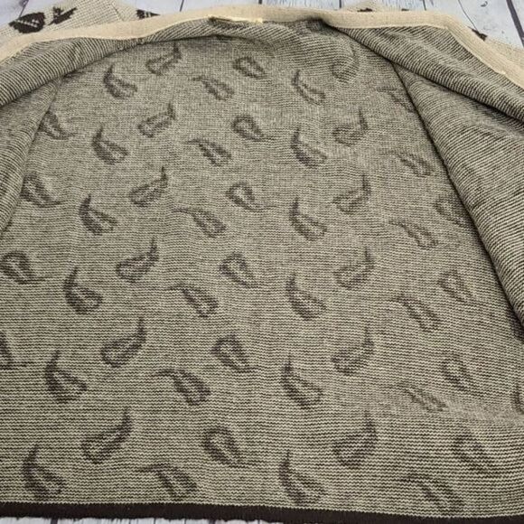 Vintage 50s Norway Knits Tan Leaf Sweater Cardigan - Picture 13 of 15